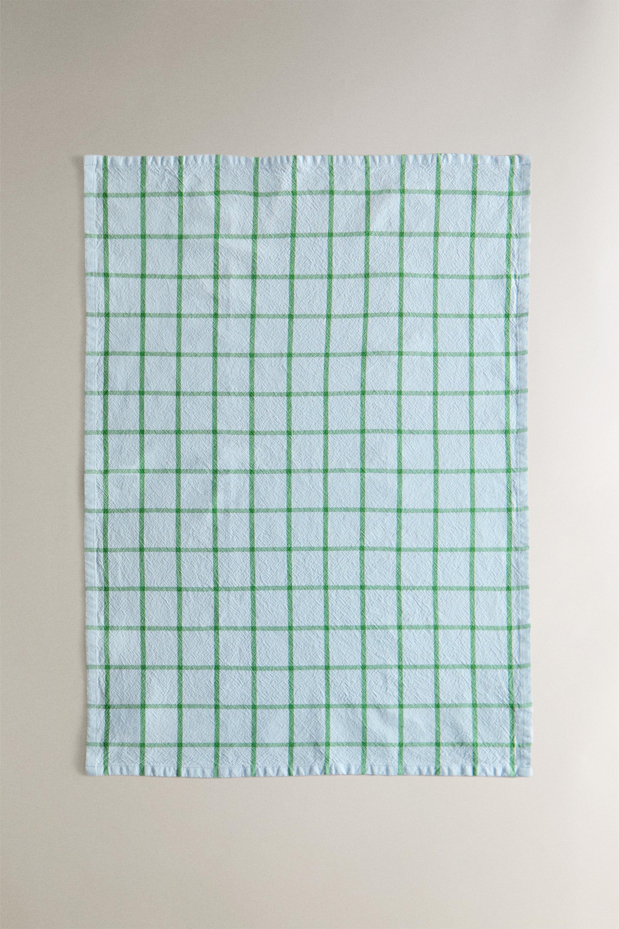 SET OF CHECK COTTON KITCHEN TOWELS (SET 2)